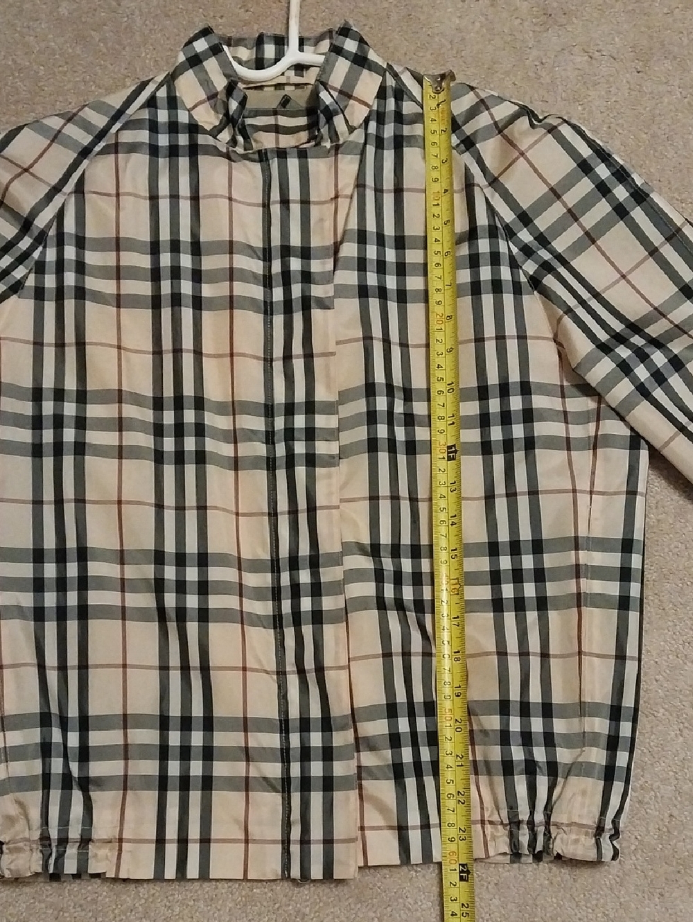 AUTHENTICATED BURBERRY CHECK PLAID LIGHTWEIGHT JACKET WINDBREAKER - Picture 12 of 13